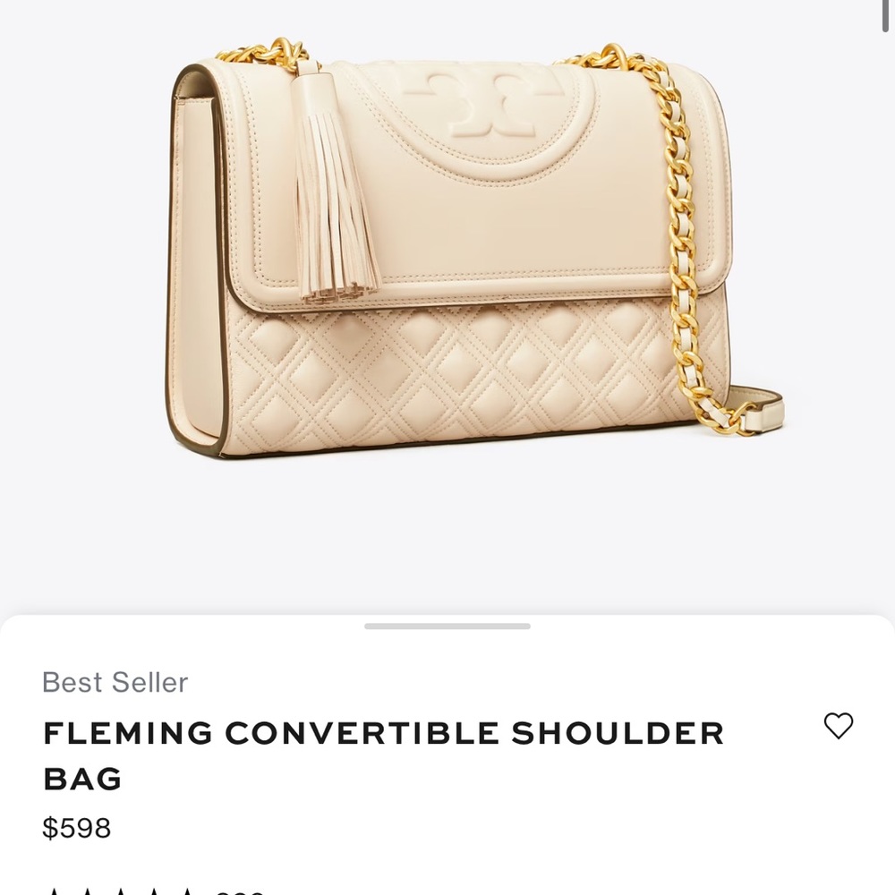 TORY BURCH AUTHENTIC FLEMING CONVERTIBLE SHOULDER BAG BRAND NEW WOT